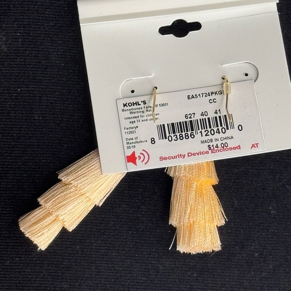 LC Lauren Conrad Peach Tassel Drop Earrings - Lightweight & Trendy 2in - Picture 11 of 11